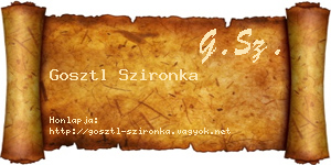 Gosztl Szironka névjegykártya
